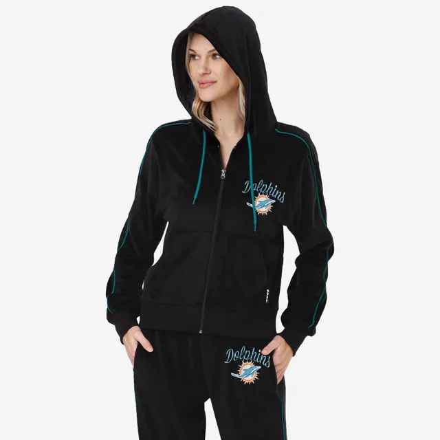 Miami Dolphins Haut zippé en velours pour femme