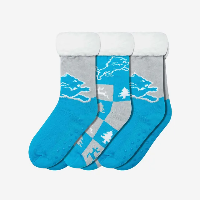 Detroit Lions Lot de 3 paires de chaussettes pantoufles Fan Footy pour femmes