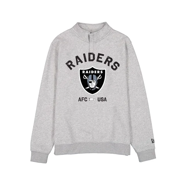 Las Vegas Raiders Quart Zip Gris Chiné