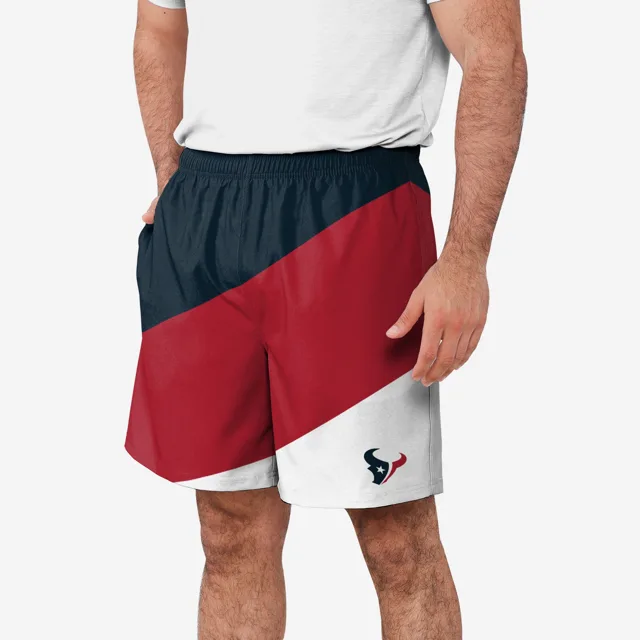 Houston Texans Short d'entraînement à double doublure en duvet color block