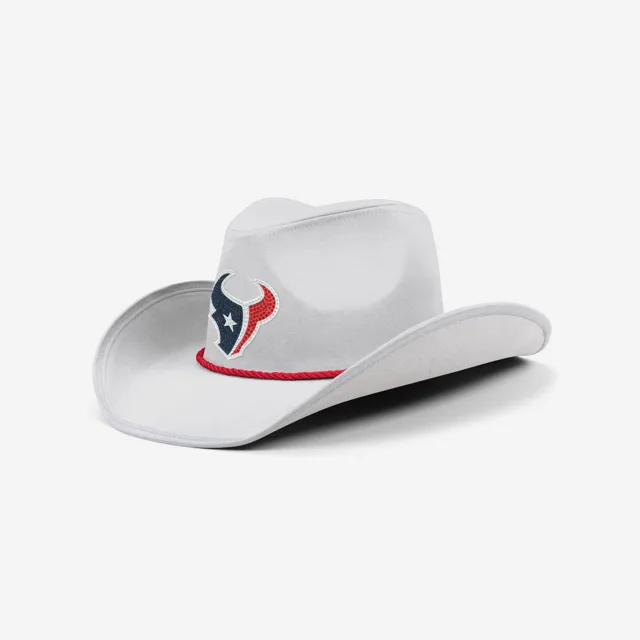 Houston Texans Chapeau de cowboy avec logo en strass blanc
