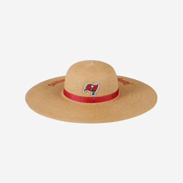 Tampa Bay Buccaneers Chapeau de paille de plage avec mot-symbole pour femme