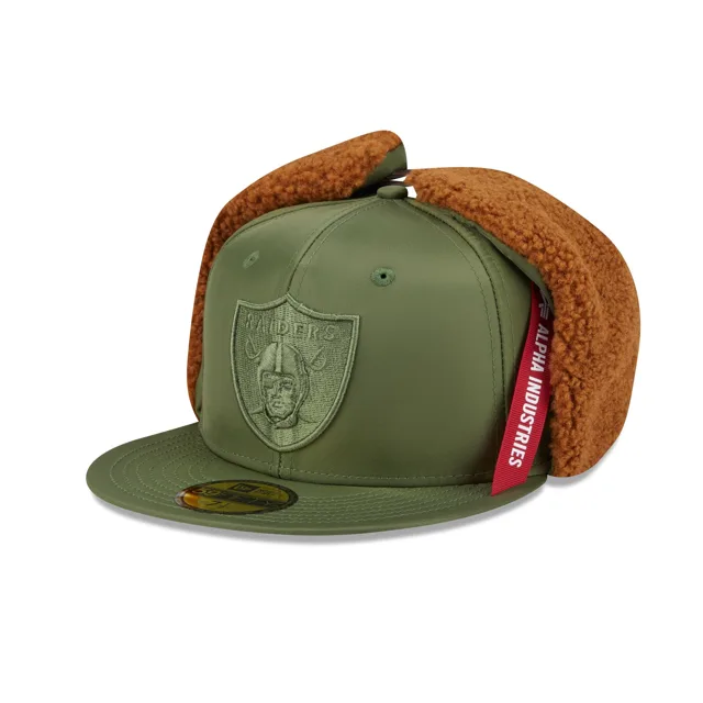 Alpha Industries x Las Vegas Raiders Oreille de chien vert olive 59FIFTY Chapeau ajusté