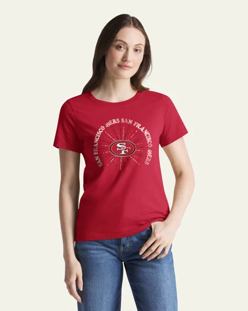 San Francisco 49ers SHINE LINES '47 T-SHIRT DE TOUS LES JOURS POUR FEMMES