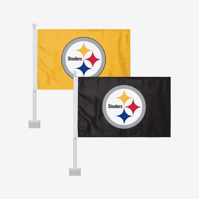 Pittsburgh Steelers Lot de 2 drapeaux de voiture solides