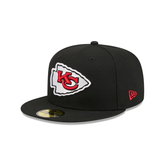 Kansas City Chiefs Casquette ajustée noire basique 59FIFTY