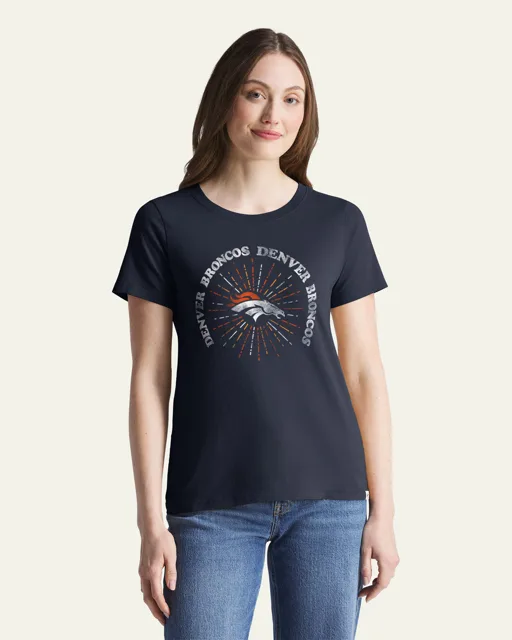 Denver Broncos SHINE LINES '47 T-SHIRT DE TOUS LES JOURS POUR FEMMES
