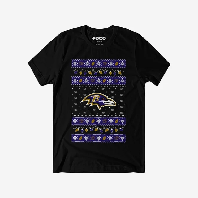 Baltimore Ravens T-shirt pull lumières de Noël