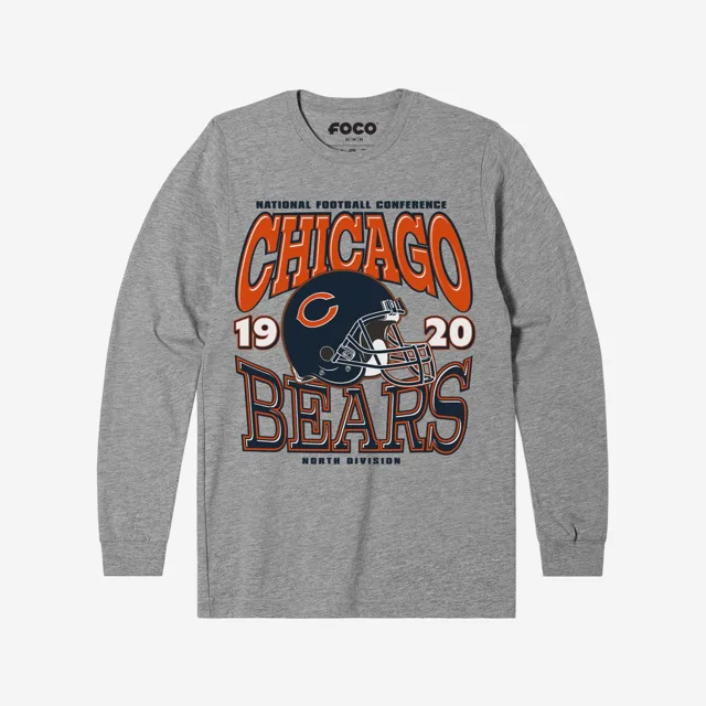 Chicago Bears T-shirt à manches longues avec casque d'équipe classique