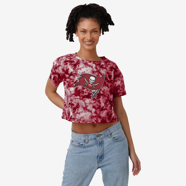 Tampa Bay Buccaneers Haut court à grand logo tie-dye pour femme