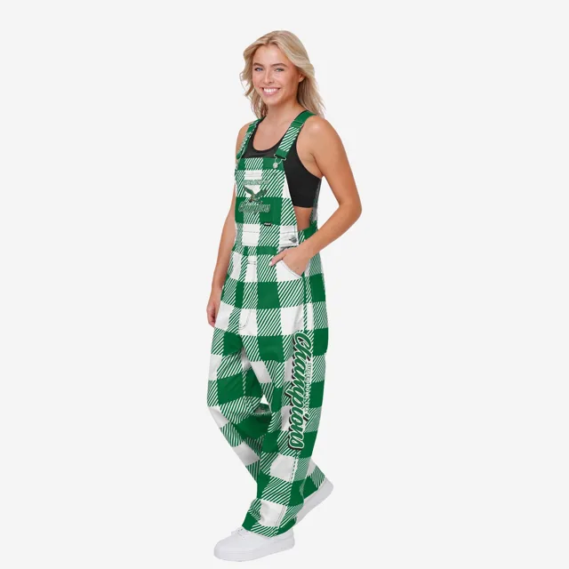 Philadelphia Eagles Super Bowl LIX Champions Kelly Green Salopette à carreaux pour femme