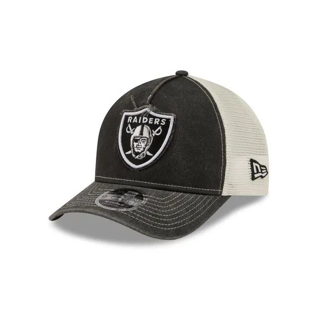Las Vegas Raiders Casquette de camionneur à cadre en A avec logo effiloché 9FORTY M-Crown