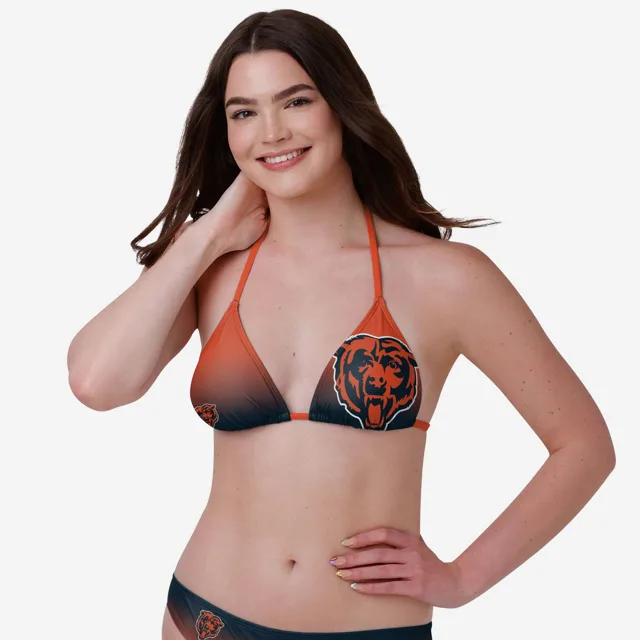 Chicago Bears Haut de bikini dégradé à grand logo pour femme