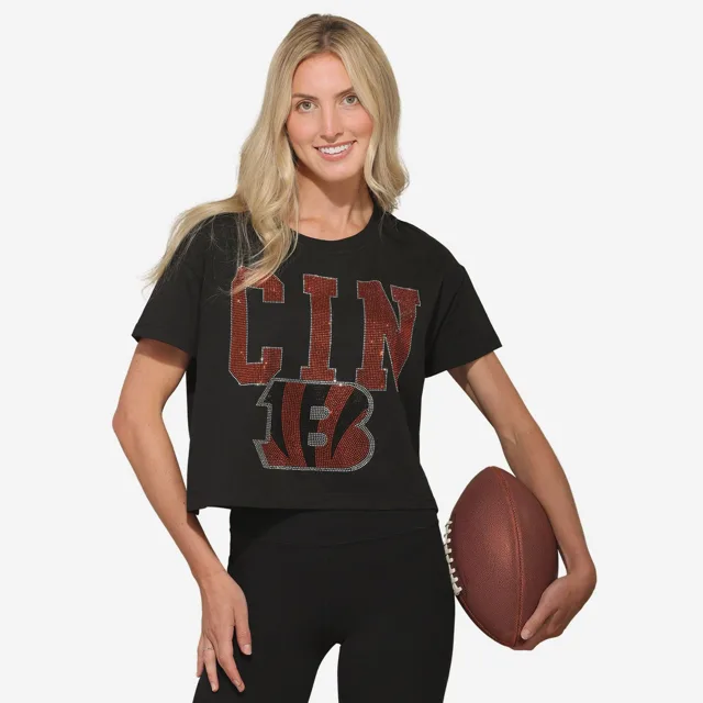 Cincinnati Bengals Haut court avec logo strass pour femme