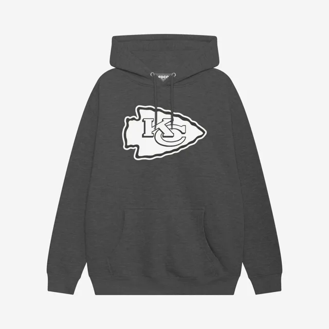 Kansas City Chiefs Sweat à capuche avec logo principal noir et blanc
