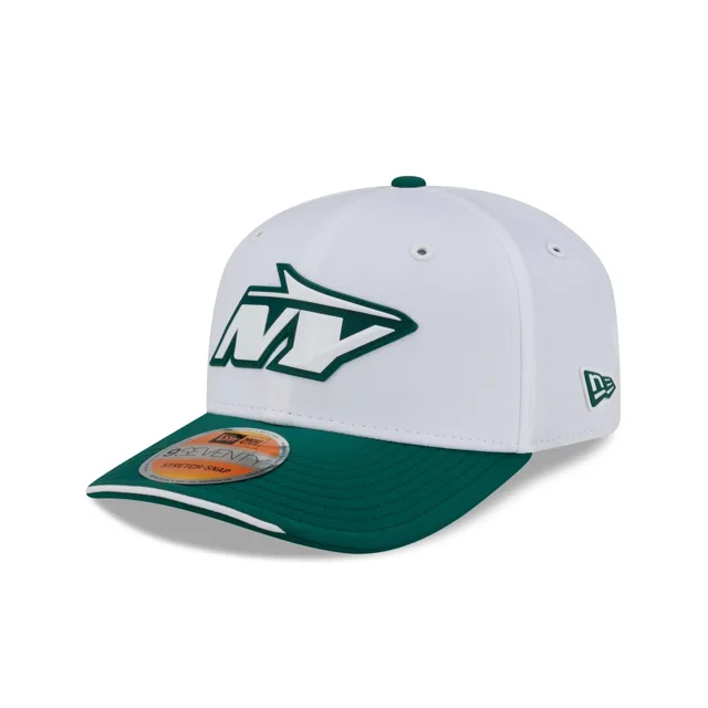 New York Jets 2026 Sideline Blanc 9SEVENTY Chapeau extensible à bouton-pression