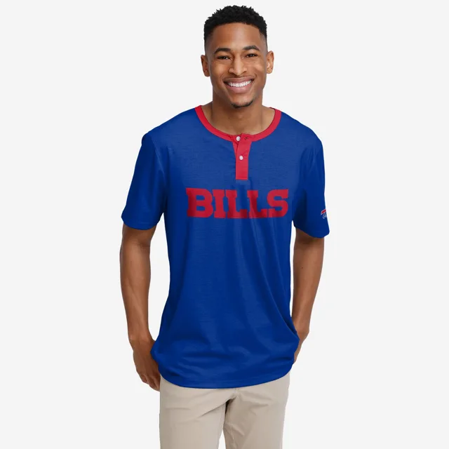 Buffalo Bills Henley à manches courtes avec mot-symbole uni