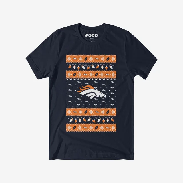 Denver Broncos T-shirt pull lumières de Noël