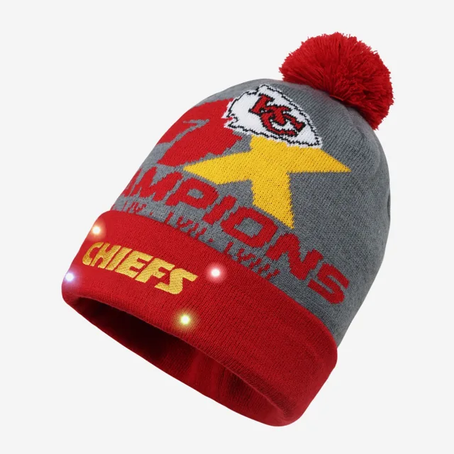Kansas City Chiefs Super Bowl LVIII Champions Bonnet gris avec mot-symbole