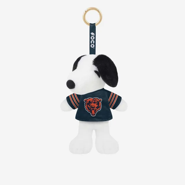 Chicago Bears Porte-clés en peluche Snoopy Peanuts avec breloque pour sac