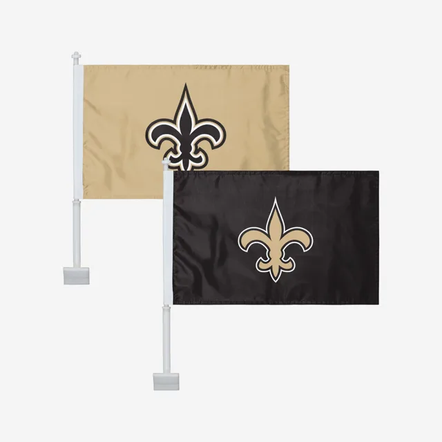 New Orleans Saints Lot de 2 drapeaux de voiture solides