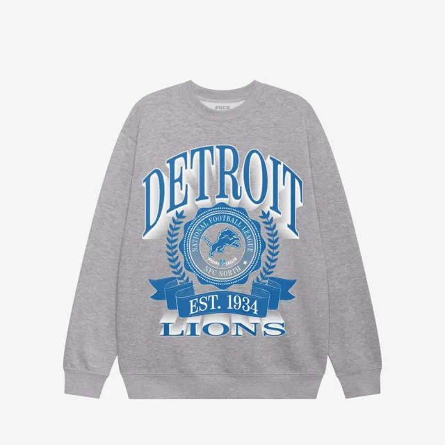 Detroit Lions Sweat-shirt à col rond avec écusson de bannière