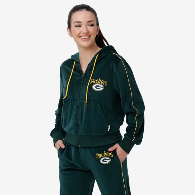 Green Bay Packers Haut zippé en velours pour femme