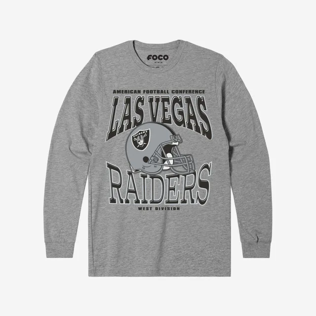 Las Vegas Raiders T-shirt à manches longues avec casque d'équipe classique