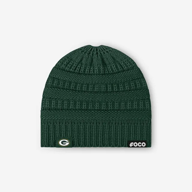 Green Bay Packers Bonnet queue de cheval solide pour femme
