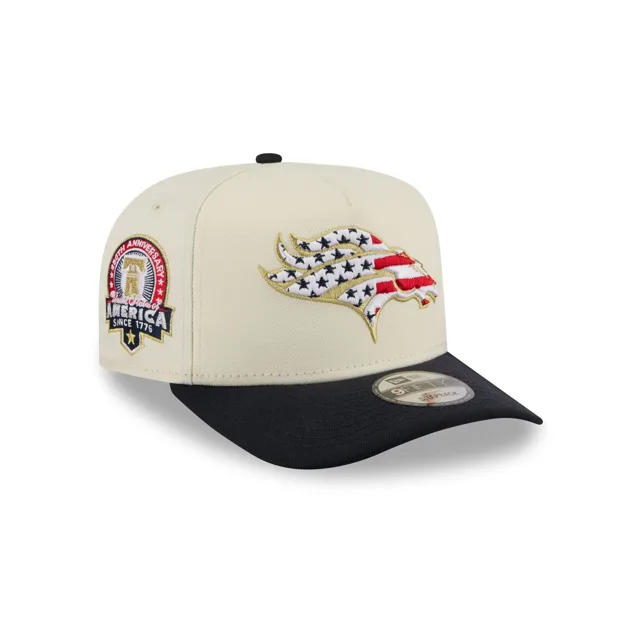 Denver Broncos Casquette Snapback 9FIFTY A-Frame avec étoiles et rayures blanches chromées