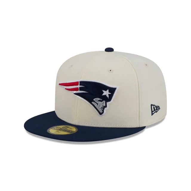 New England Patriots Casquette ajustée Basic 59FIFTY Chrome Blanc
