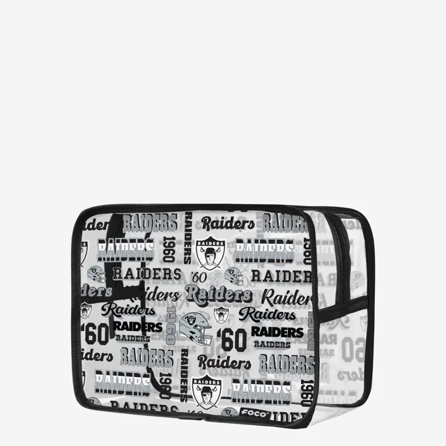 Las Vegas Raiders Répéter Trousse à maquillage transparente à imprimé rétro