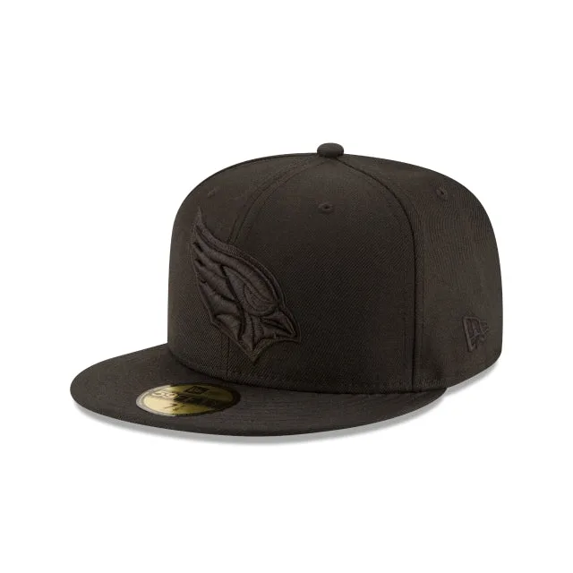 Arizona Cardinals Noir sur Noir 59FIFTY Chapeau ajusté