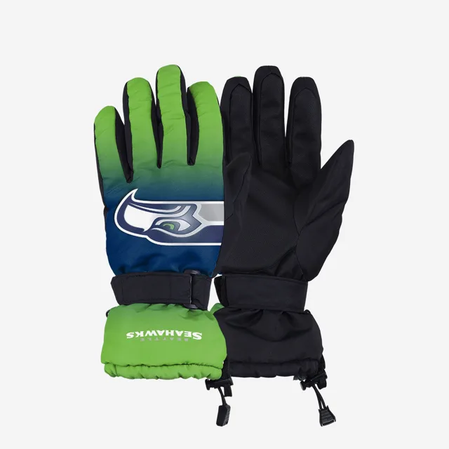 Gants isolés Seattle Seahawks avec grand logo dégradé