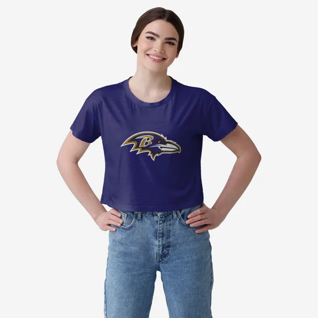 Baltimore Ravens Haut court uni avec grand logo pour femme