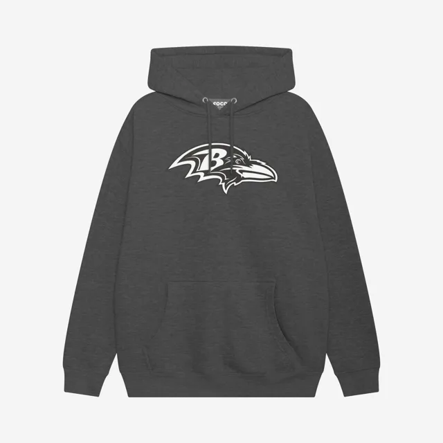 Baltimore Ravens Sweat à capuche avec logo principal noir et blanc