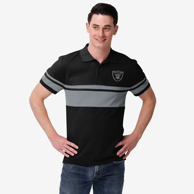 Polo à rayures en coton Las Vegas Raiders