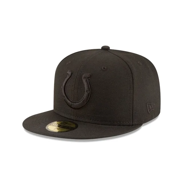 Indianapolis Colts Noir sur Noir 59FIFTY Chapeau ajusté