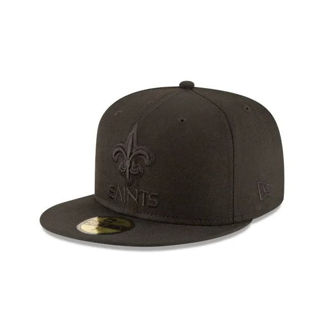 New Orleans Saints Noir sur Noir 59FIFTY Chapeau ajusté