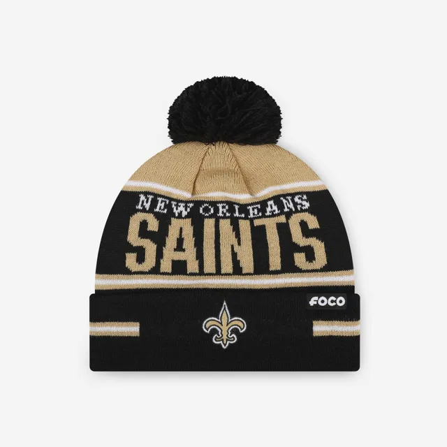 New Orleans Saints Bonnet à pompon à rayures et gros mot