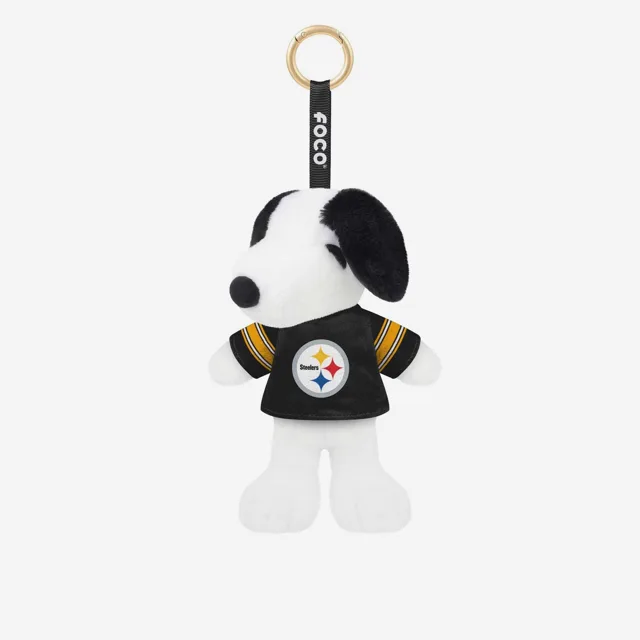 Pittsburgh Steelers Porte-clés en peluche Snoopy Peanuts avec breloque pour sac