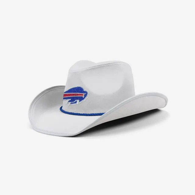 Buffalo Bills Chapeau de cowboy avec logo en strass blanc