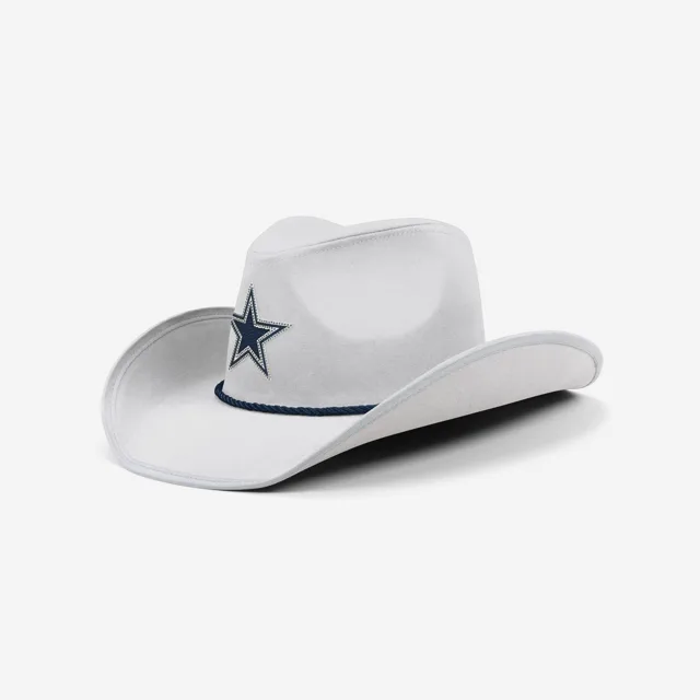 Dallas Cowboys Chapeau de cowboy avec logo en strass blanc