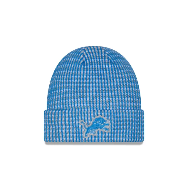Detroit Lions 2026 Sideline Bonnet en tricot à revers pour enfants par temps froid