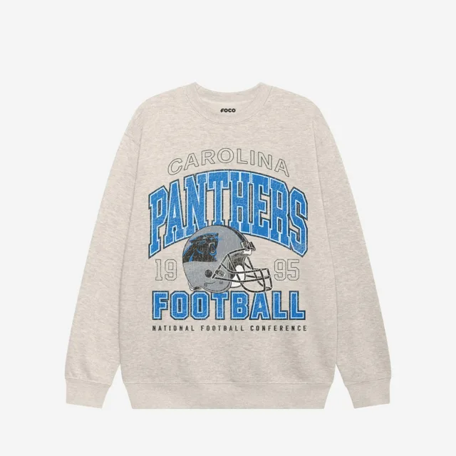 Sweat-shirt universitaire à col rond Carolina Panthers