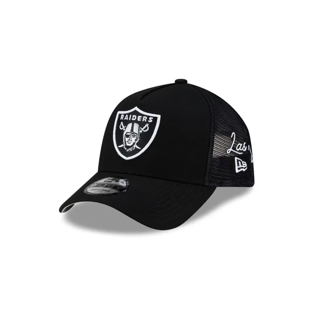 Las Vegas Raiders Casquette de camionneur à cadre en A avec script latéral 9FORTY
