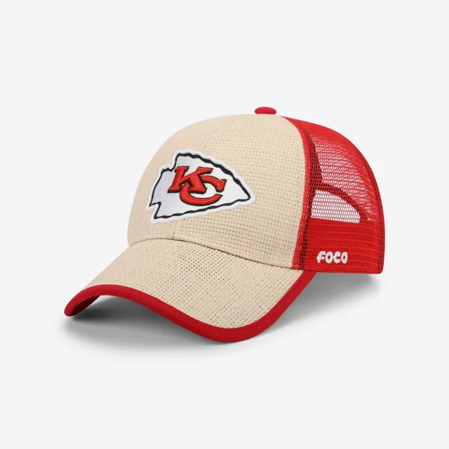 Kansas City Chiefs Casquette de camionneur décontractée en paille