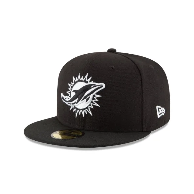 Miami Dolphins Chapeau ajusté 59FIFTY noir et blanc