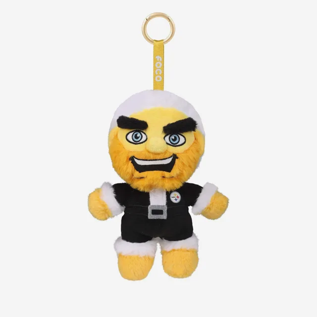 Pittsburgh Steelers Porte-clés en peluche mascotte Père Noël avec breloque pour sac