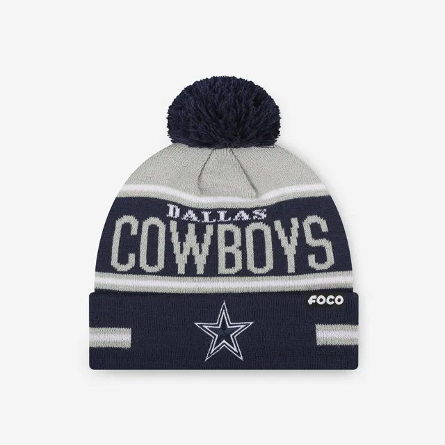 Dallas Cowboys Bonnet à pompon à rayures et gros mot